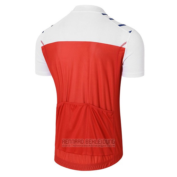 2017 Fahrradbekleidung Coq Sportif Tour de France Rot und Wei Trikot Kurzarm und Tragerhose